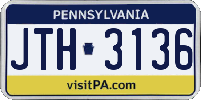 PA license plate JTH3136
