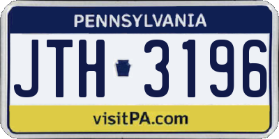 PA license plate JTH3196