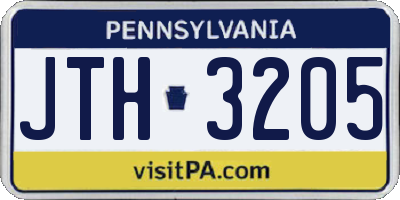 PA license plate JTH3205
