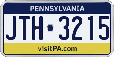 PA license plate JTH3215