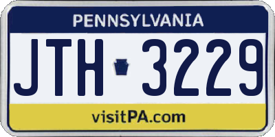 PA license plate JTH3229
