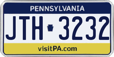 PA license plate JTH3232
