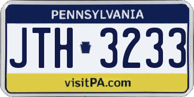 PA license plate JTH3233