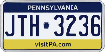 PA license plate JTH3236