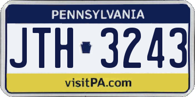 PA license plate JTH3243