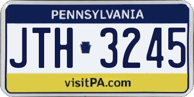 PA license plate JTH3245