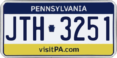 PA license plate JTH3251