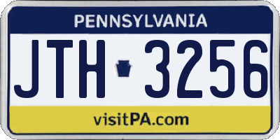 PA license plate JTH3256