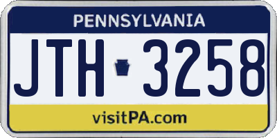 PA license plate JTH3258