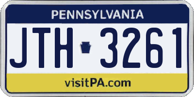 PA license plate JTH3261