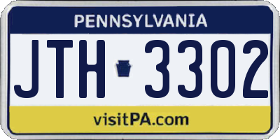 PA license plate JTH3302