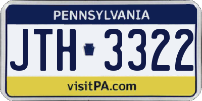 PA license plate JTH3322