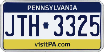 PA license plate JTH3325