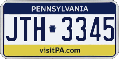 PA license plate JTH3345
