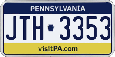 PA license plate JTH3353