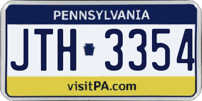 PA license plate JTH3354