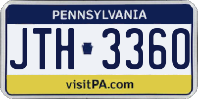 PA license plate JTH3360