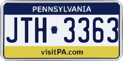 PA license plate JTH3363