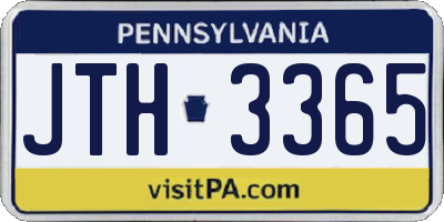 PA license plate JTH3365