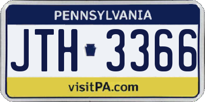 PA license plate JTH3366
