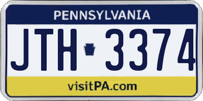 PA license plate JTH3374