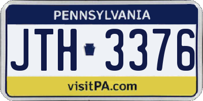 PA license plate JTH3376