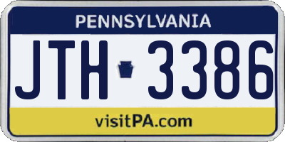 PA license plate JTH3386