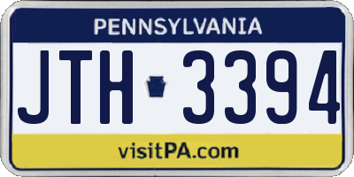 PA license plate JTH3394