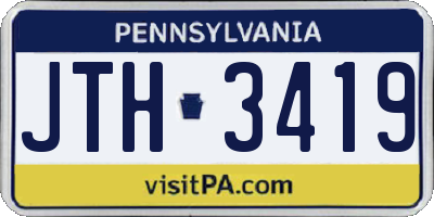 PA license plate JTH3419