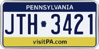 PA license plate JTH3421