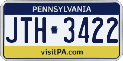 PA license plate JTH3422