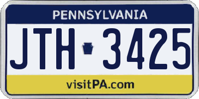 PA license plate JTH3425