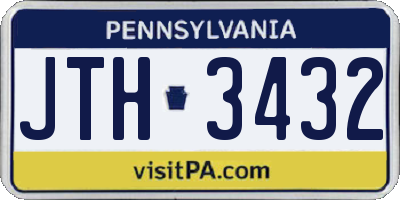 PA license plate JTH3432