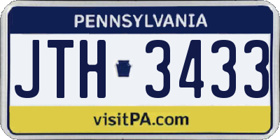 PA license plate JTH3433