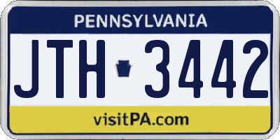 PA license plate JTH3442