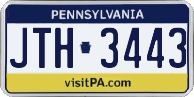 PA license plate JTH3443