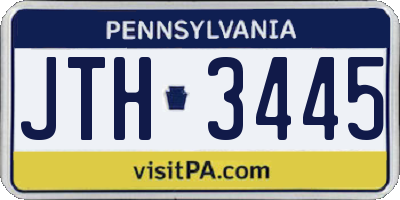 PA license plate JTH3445