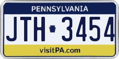 PA license plate JTH3454