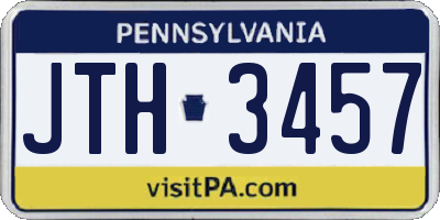 PA license plate JTH3457