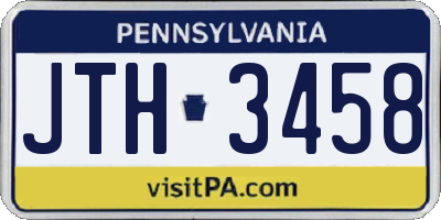 PA license plate JTH3458