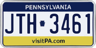 PA license plate JTH3461