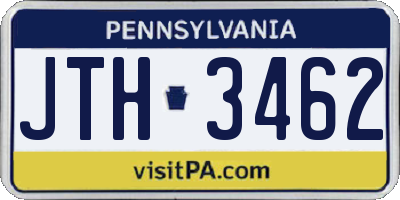 PA license plate JTH3462