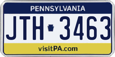 PA license plate JTH3463