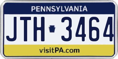 PA license plate JTH3464
