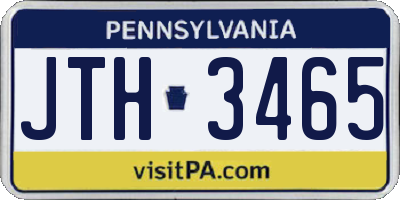 PA license plate JTH3465