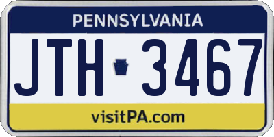 PA license plate JTH3467