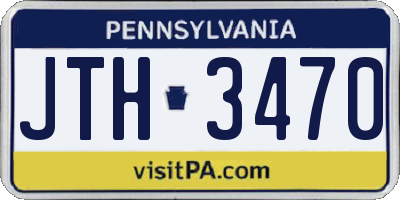 PA license plate JTH3470