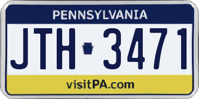 PA license plate JTH3471