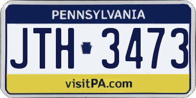PA license plate JTH3473