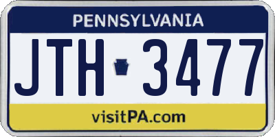PA license plate JTH3477